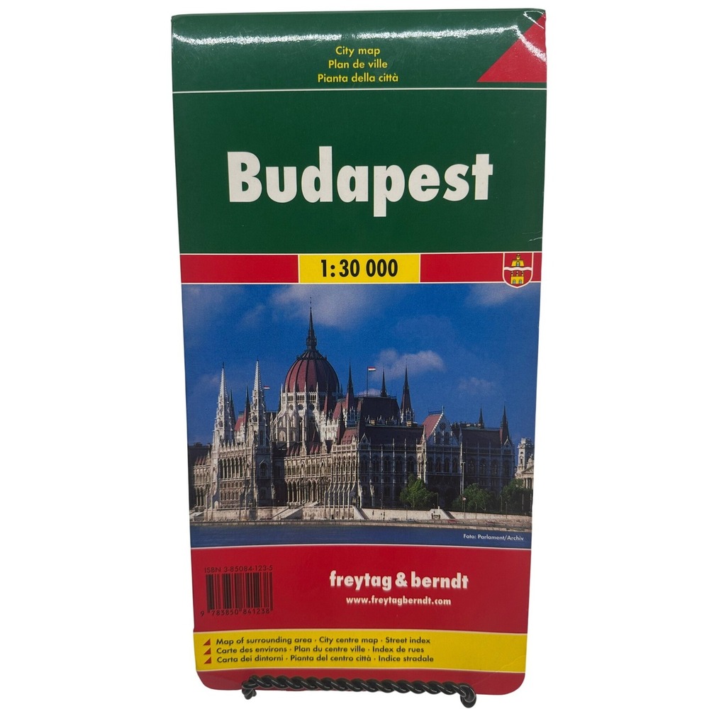 Freytag & Berndt Budapest Hungary City Map 1:30000 Street Index 3-85084-123-5